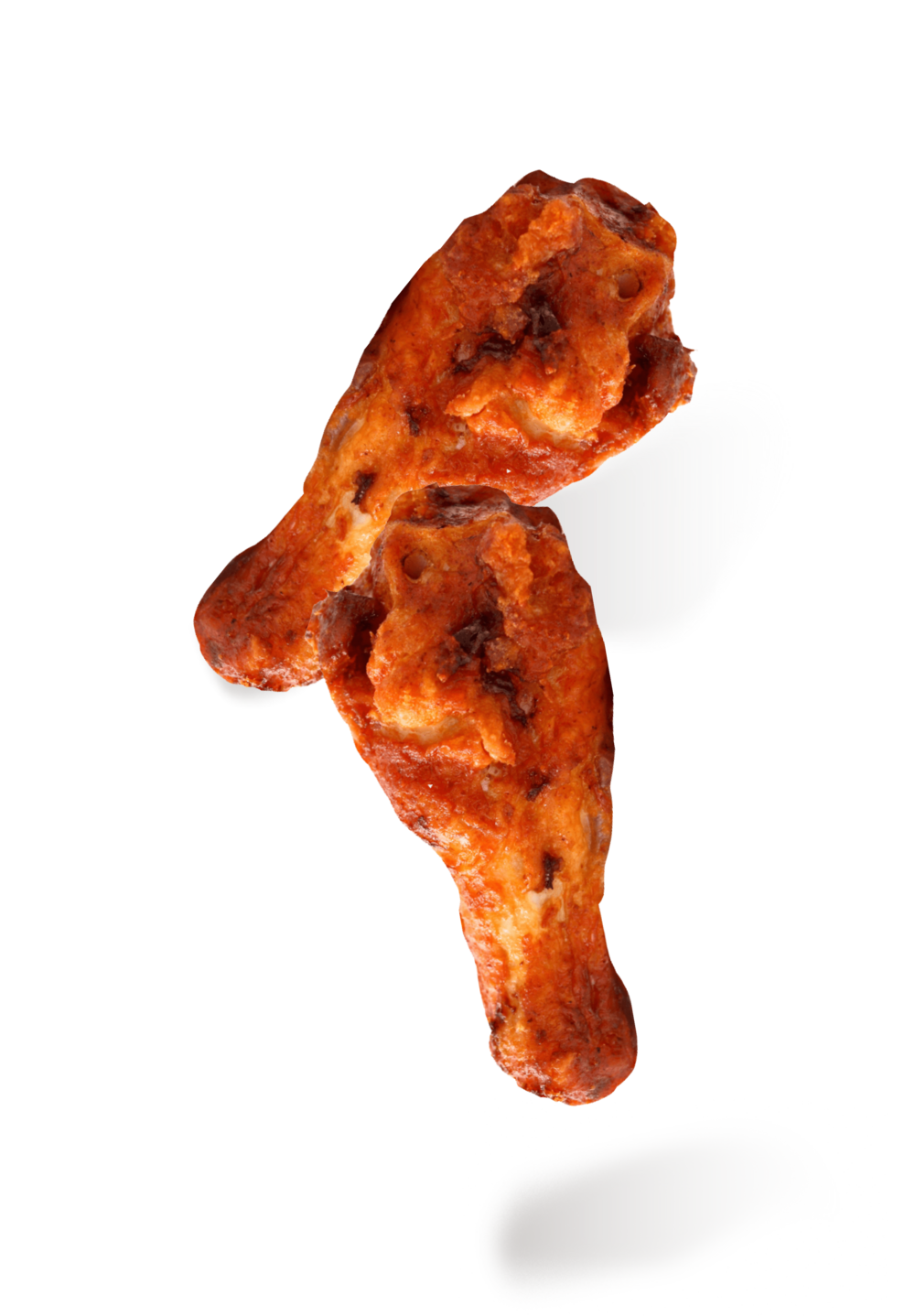 Single Crispy Fried Chicken Leg with Soft Shadow Transparent PNG Food Image