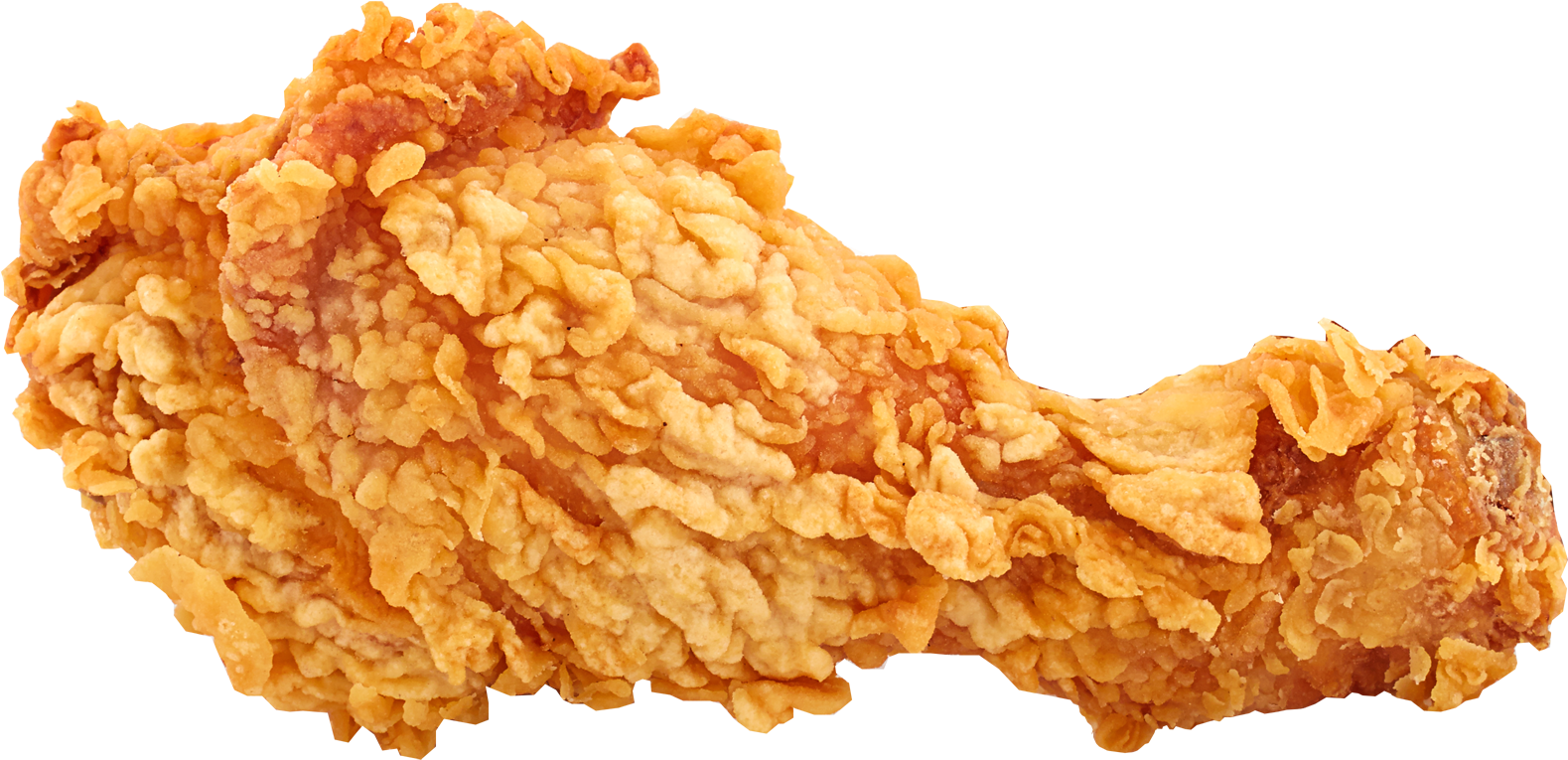 Single Extra Crispy Golden Fried Chicken Breast Fillet Transparent PNG Food Image