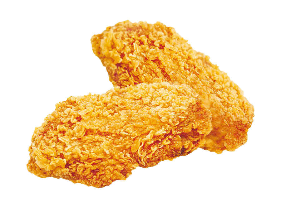 Two Large Golden Breaded Chicken Fillets Isolated Transparent Background PNG Image