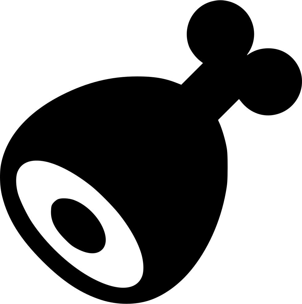 Bold Black Cartoon Meat Hock Silhouette Transparent Background PNG Clipart Image