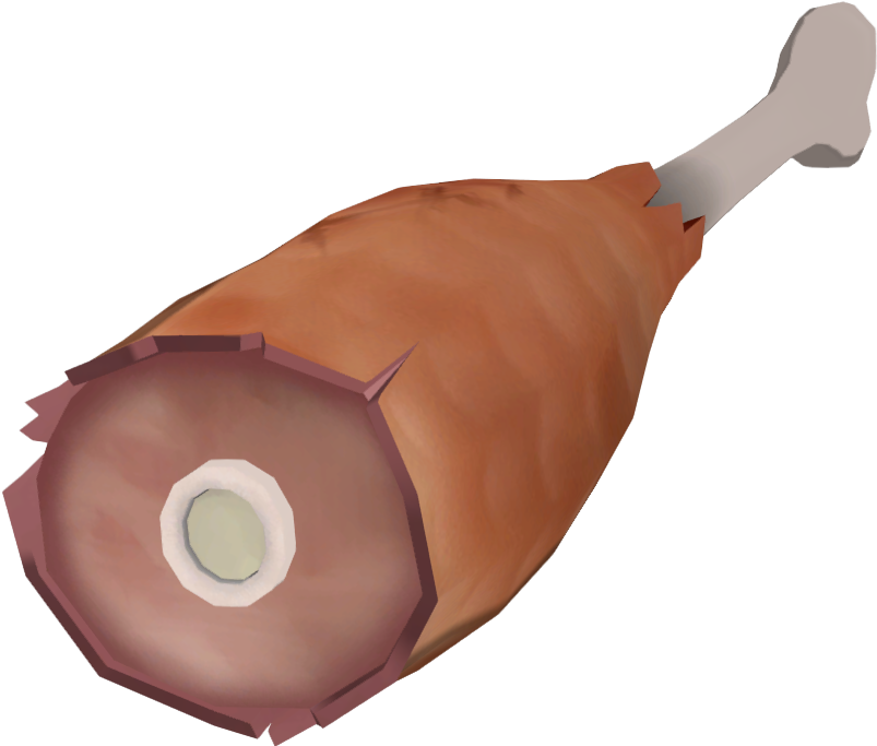 Brown Cartoon Meat Hock with White Bone Transparent Background PNG Clipart