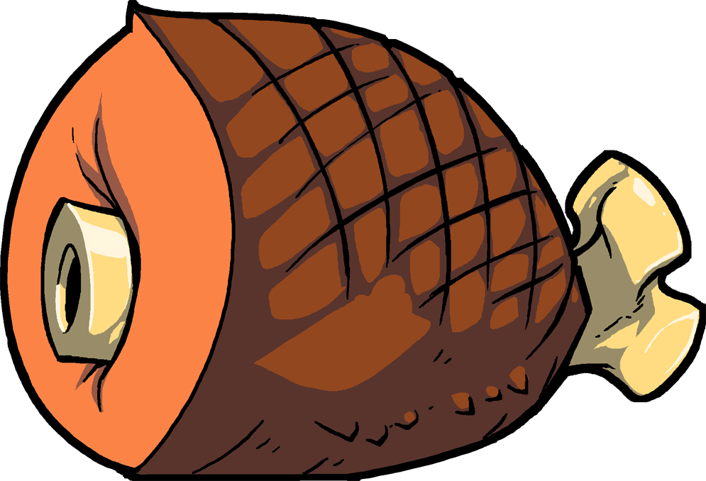 Colorful Cartoon Illustration of Glazed Meat Leg with Bone Transparent PNG Clipart