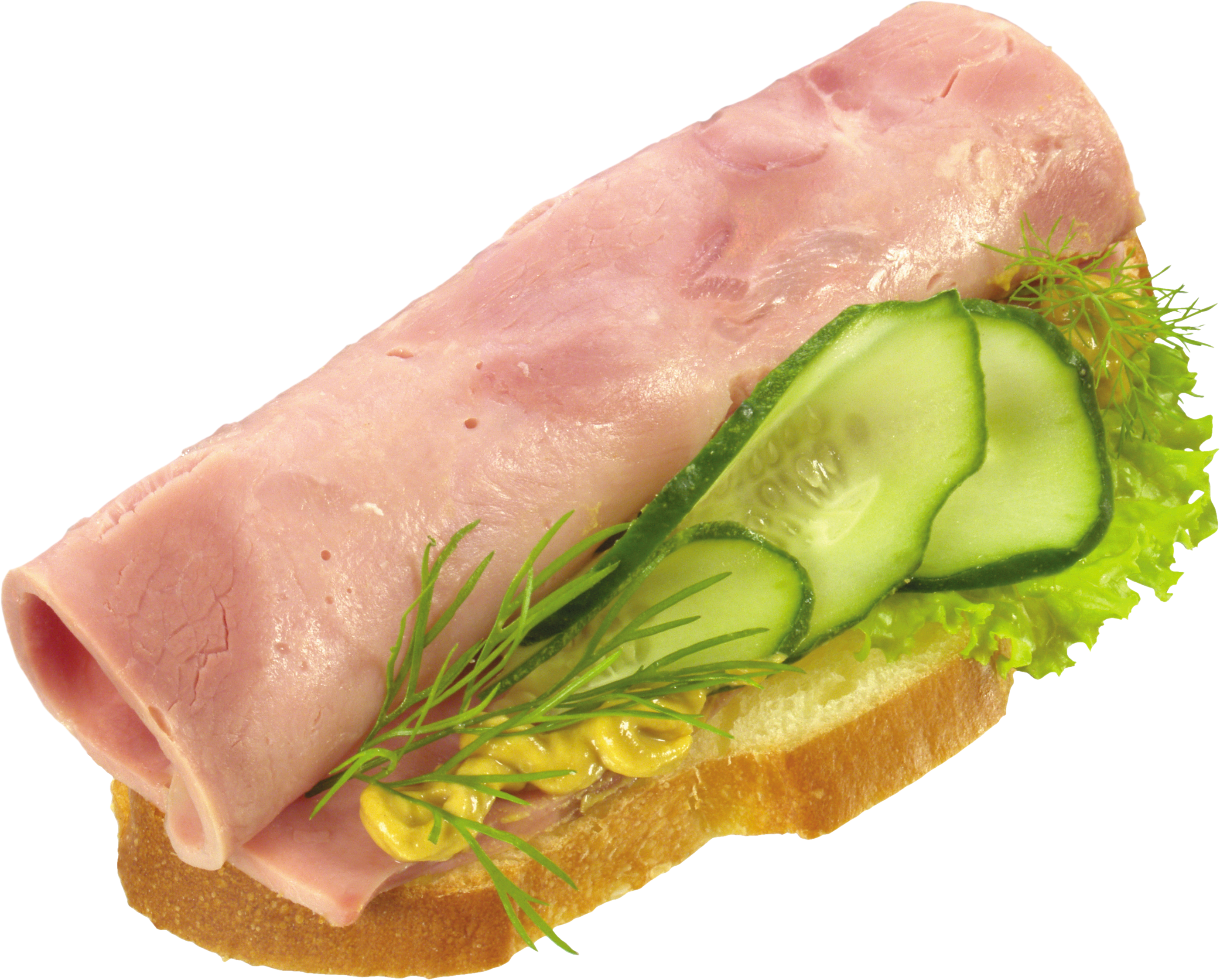 Meat and Cucumber Sandwich with Fresh Lettuce on Bread Transparent PNG Image