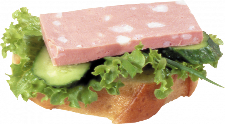 Meat Sandwich with Lettuce on Bread Isolated Transparent Background PNG Image
