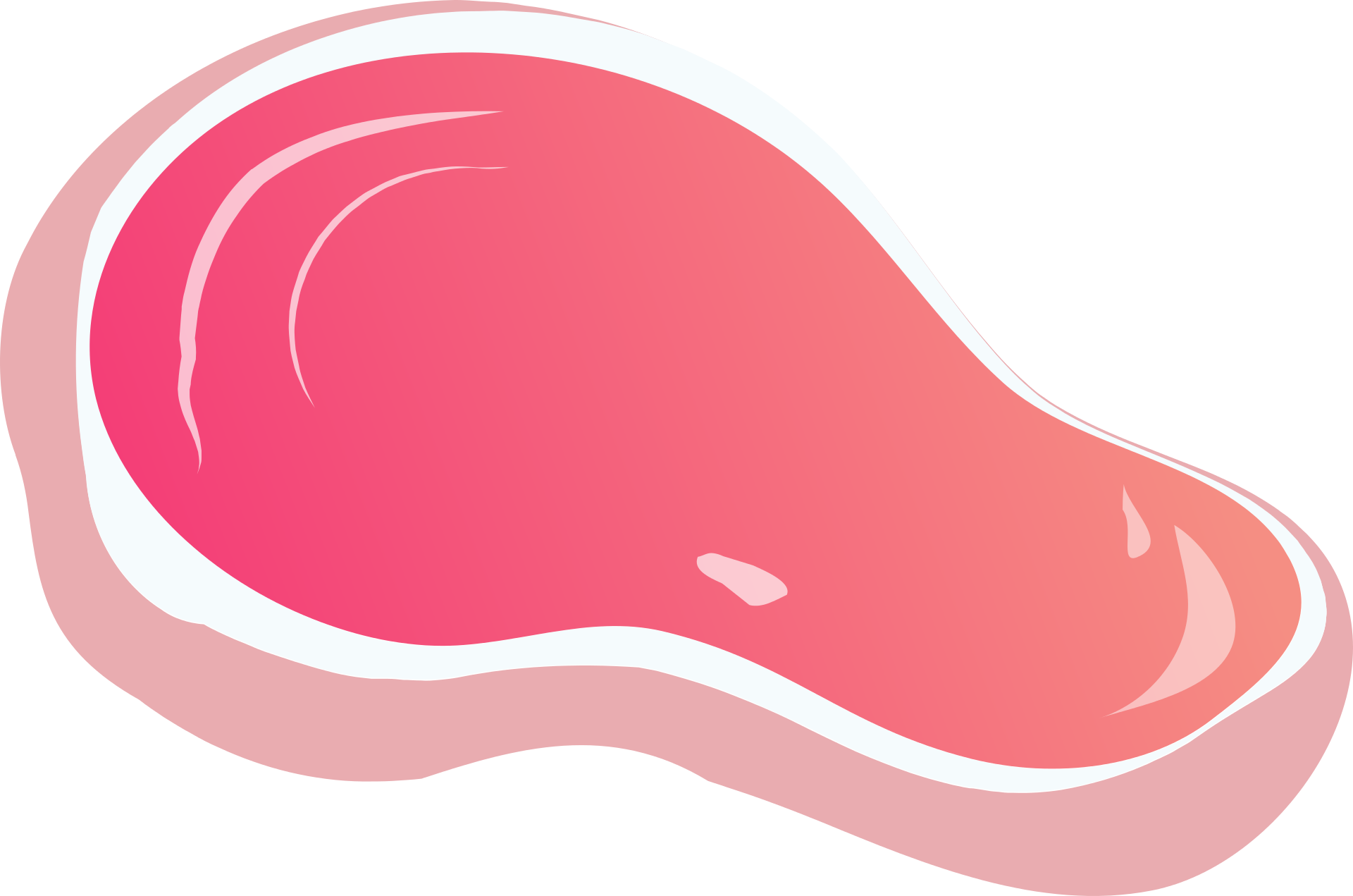 Pink Meat Steak Meat Cut Cartoon Illustration Transparent PNG Clipart Image