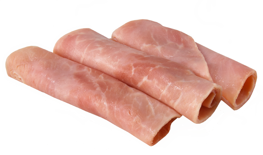 Rolled Pink Deli Meat Slices Isolated Transparent Background Food PNG Image