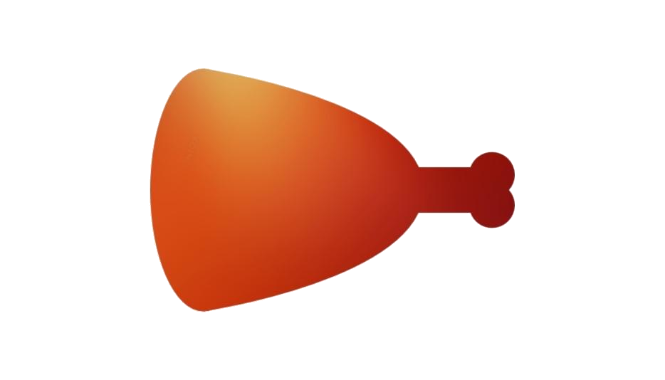 Simple Orange Meat Drumstick Silhouette Icon Transparent Background PNG Clipart