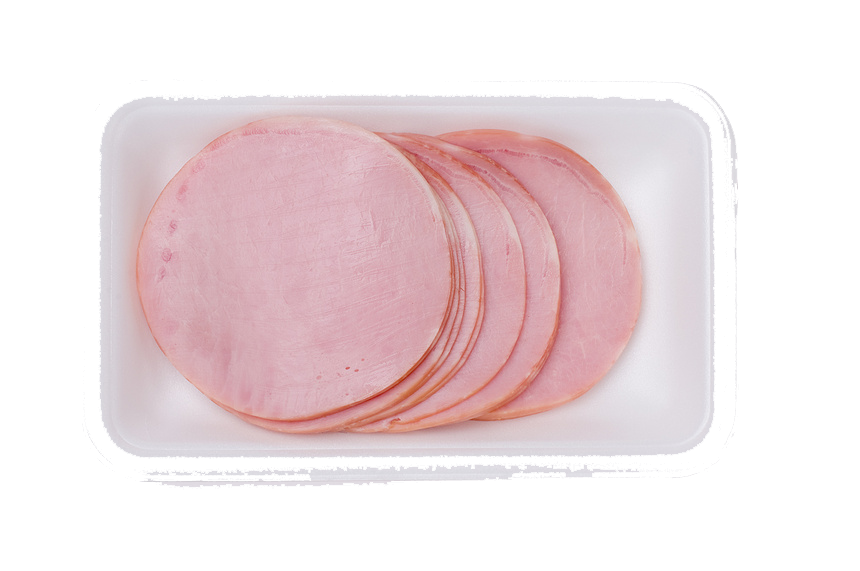 Sliced Meat Packaged in Clear Plastic Tray Transparent Product PNG Image