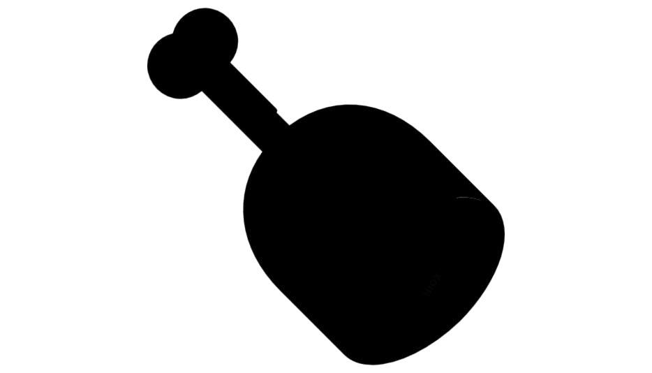 Solid Black Meat Drumstick Silhouette Icon Transparent PNG Clipart Image