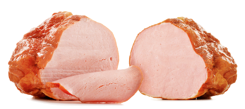 Two Halves of Roasted Boneless Meat with Glazed Crust PNG Food Image