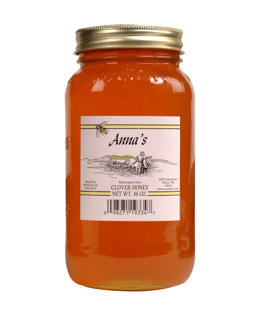 Amber Honey in Glass Jar with White Paper Label Transparent Background PNG Image