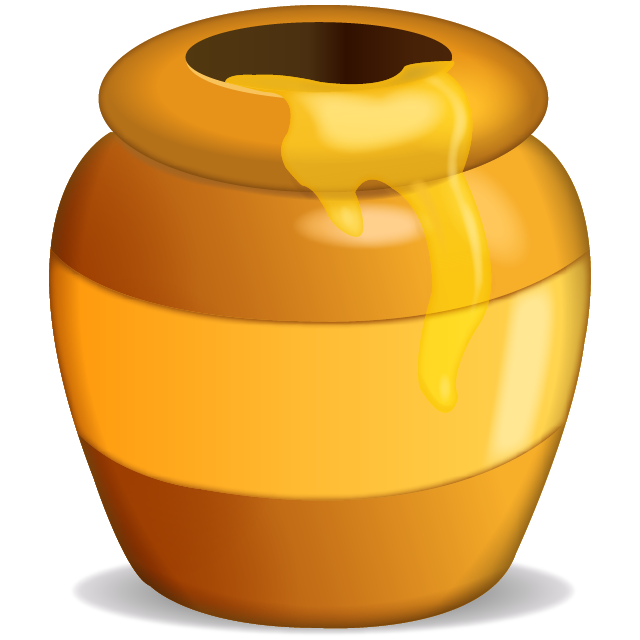 Cute Brown Honey Pot with Golden Drips Cartoon Illustration Transparent PNG Clipart