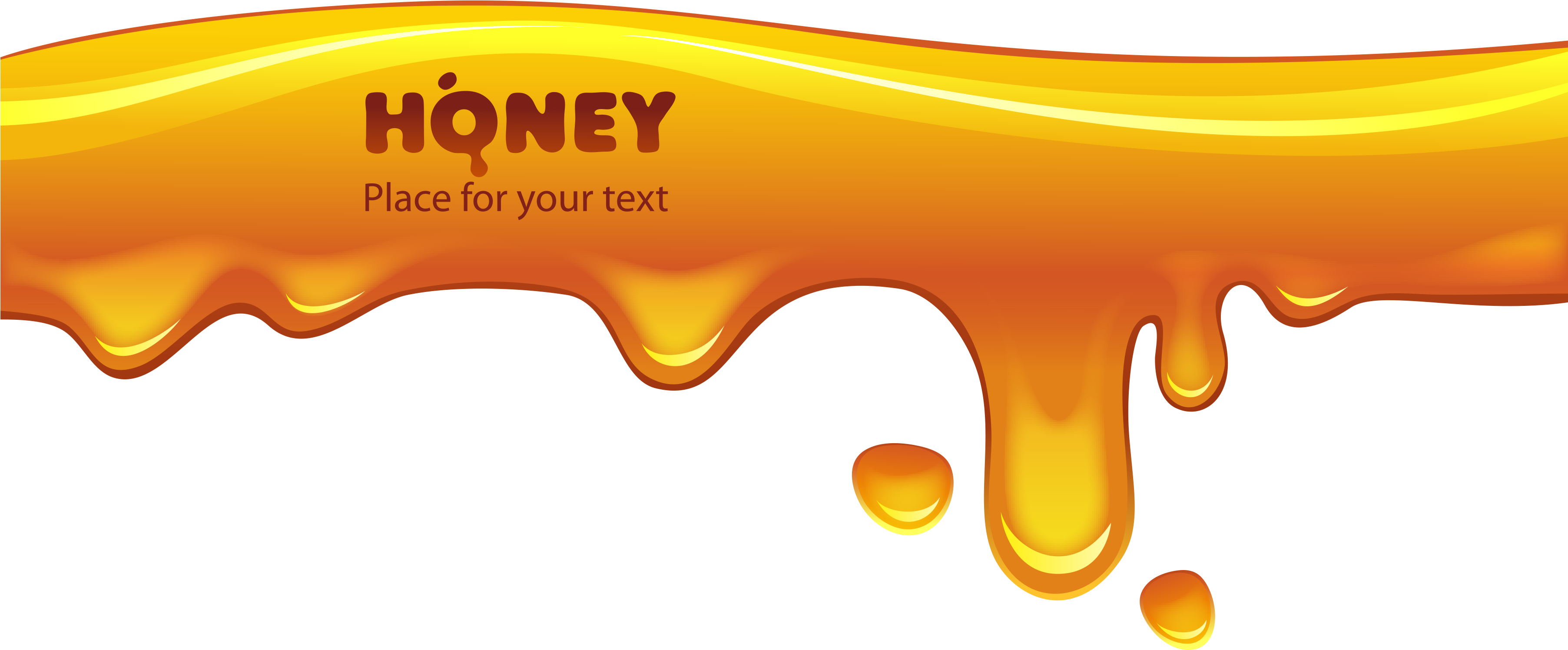 Golden Honey Drip Banner with Honey Label Decorative Transparent PNG Graphic
