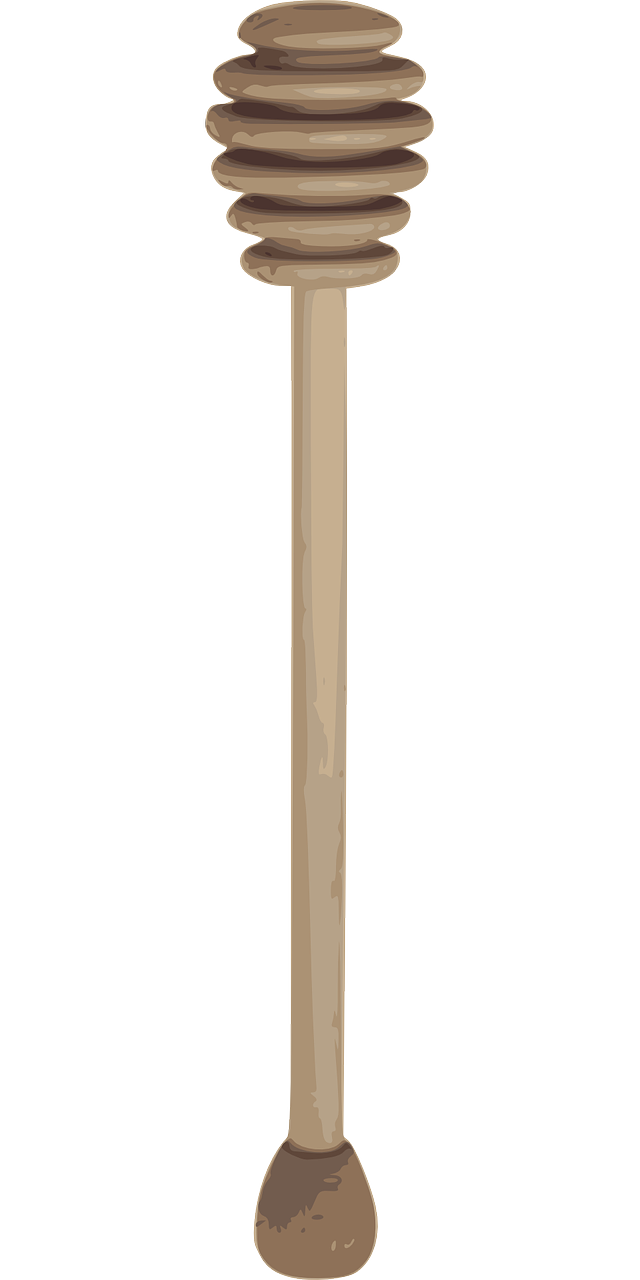 Long Wooden Honey Dipper Stick Isolated Transparent Background PNG Kitchen Tool