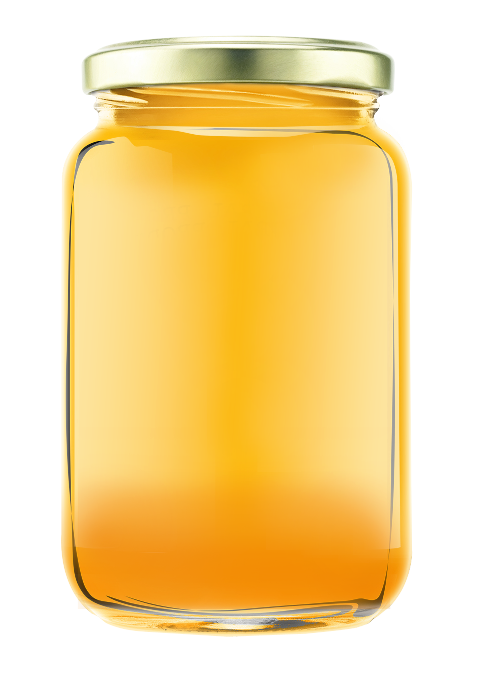 Simple Clear Jar Filled with Golden Honey Isolated Transparent PNG Product Image
