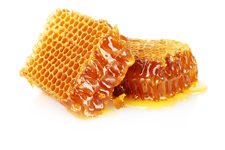 Sweet Amber Honey Dripping from Fresh Honeycomb Transparent Food PNG Image