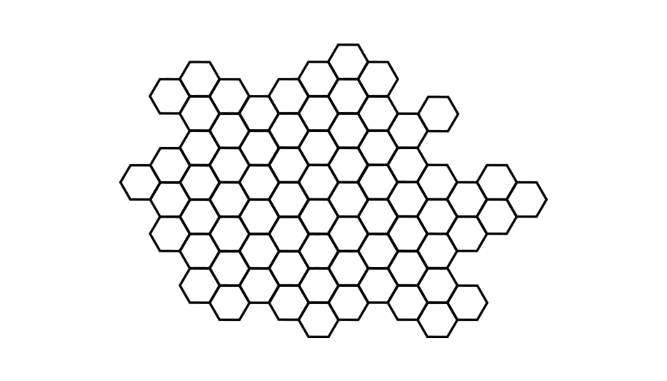 Thin Black Honeycomb Grid Pattern Outline Transparent Background PNG Vector
