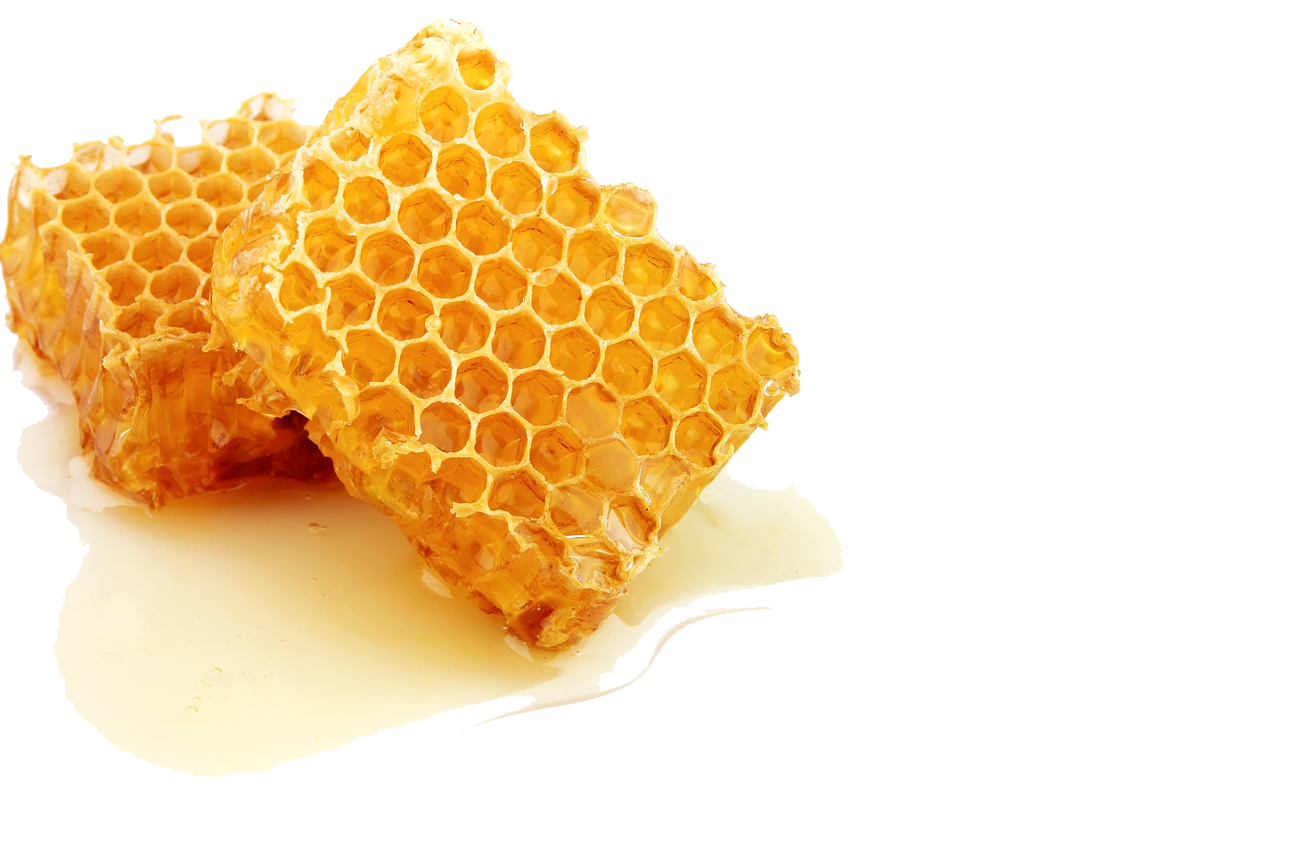 Two Golden Honeycomb Chunks Isolated Transparent Background PNG Food Clipart