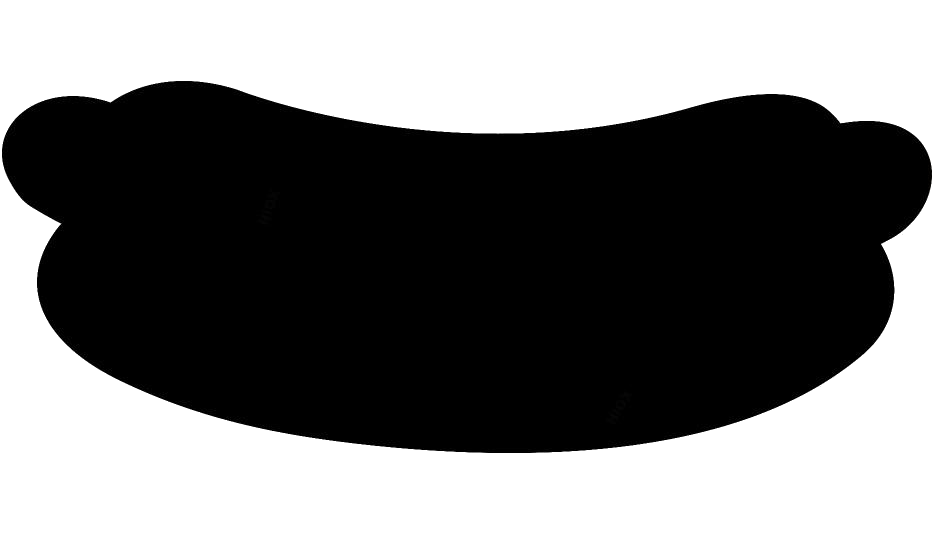 Black Hot Dog in Bun Silhouette Symbol on Transparent Background PNG Icon
