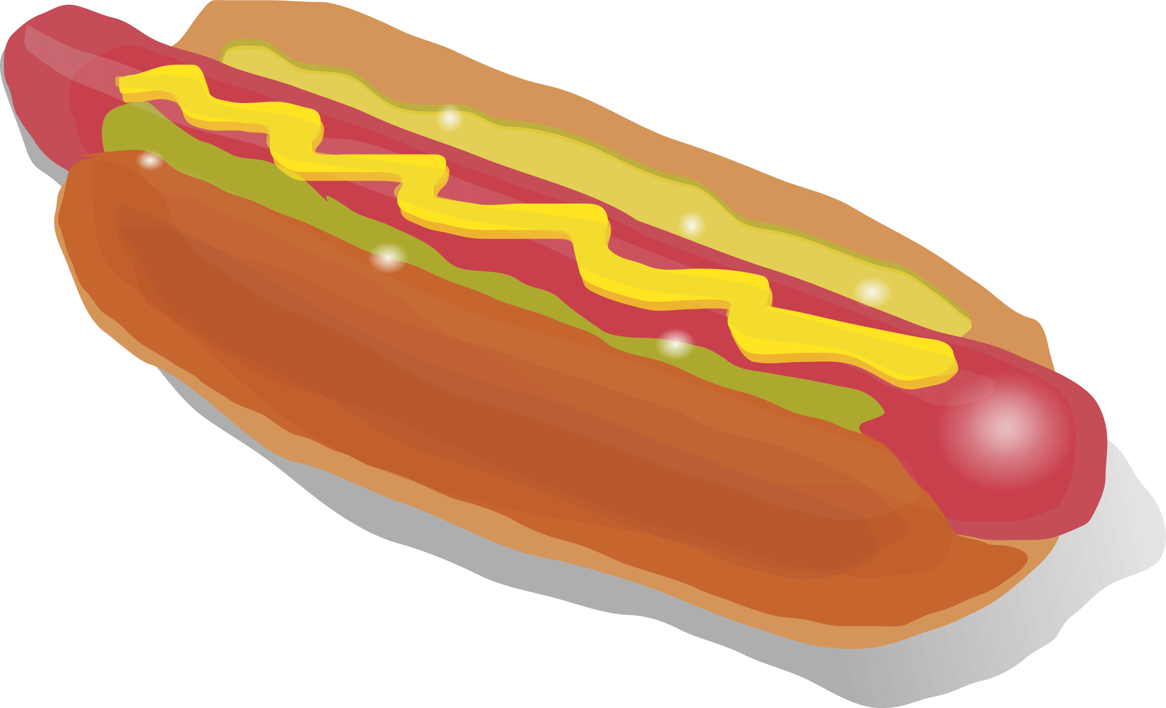 Colorful Illustrated Hot Dog with Relish Mustard and Pickle in Bun PNG Graphic