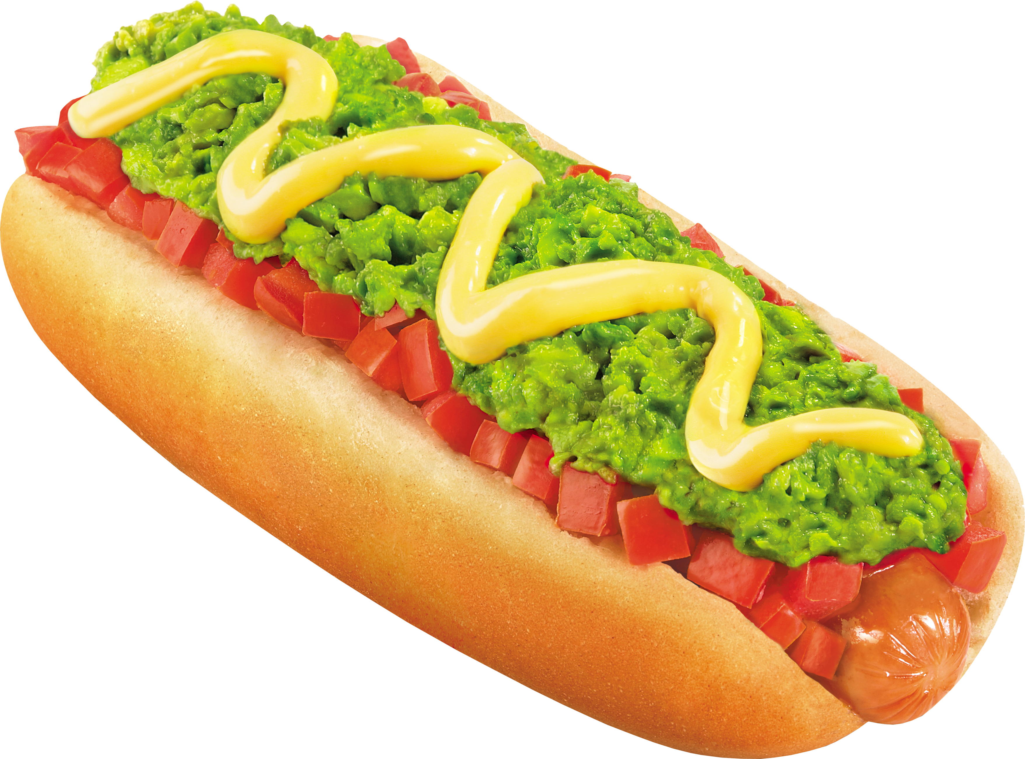 Gourmet Hot Dog with Leaf Lettuce and Mustard in Long Bun Transparent PNG Image