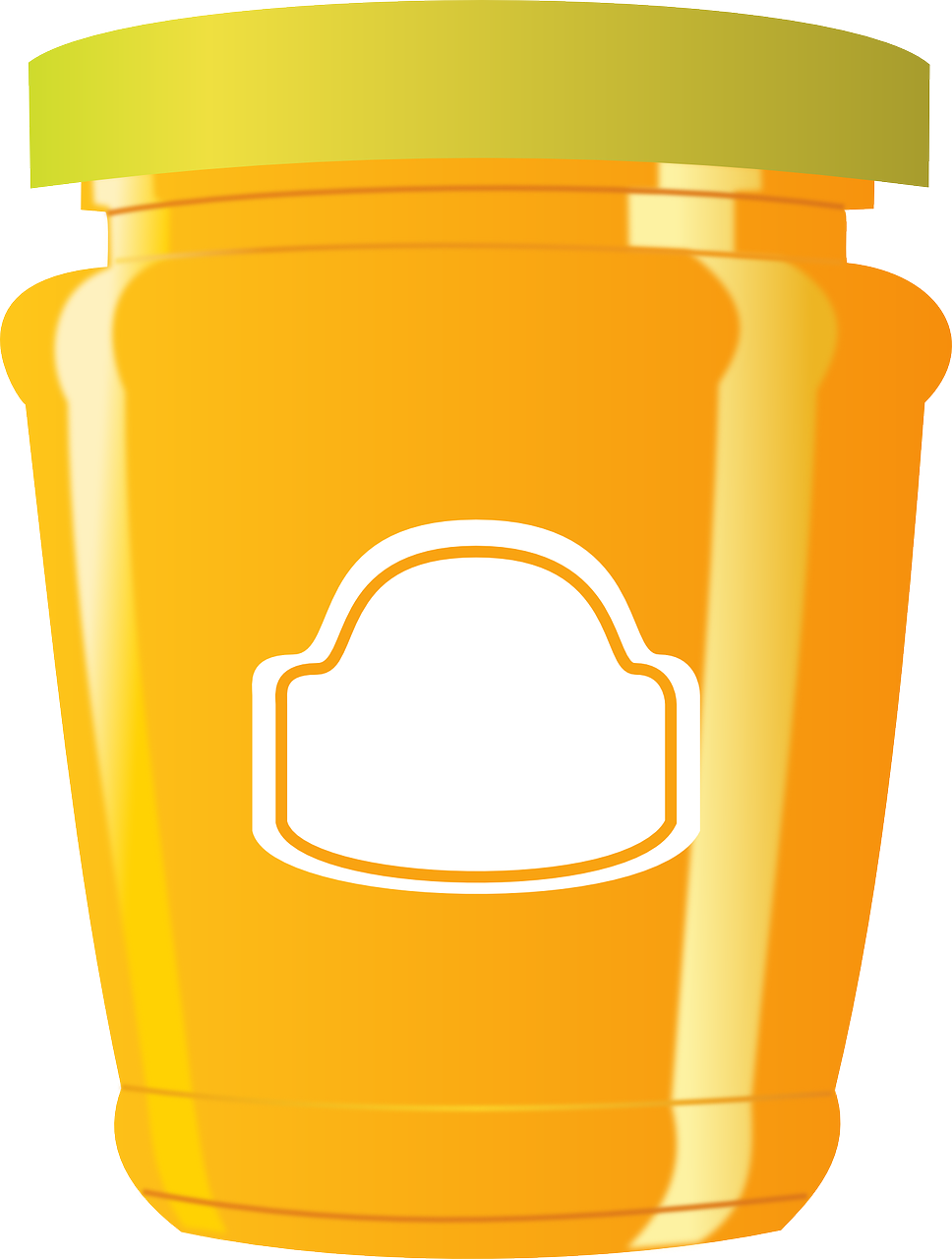Blank Yellow Jam Jar with White Label Isolated Transparent PNG Product Clipart