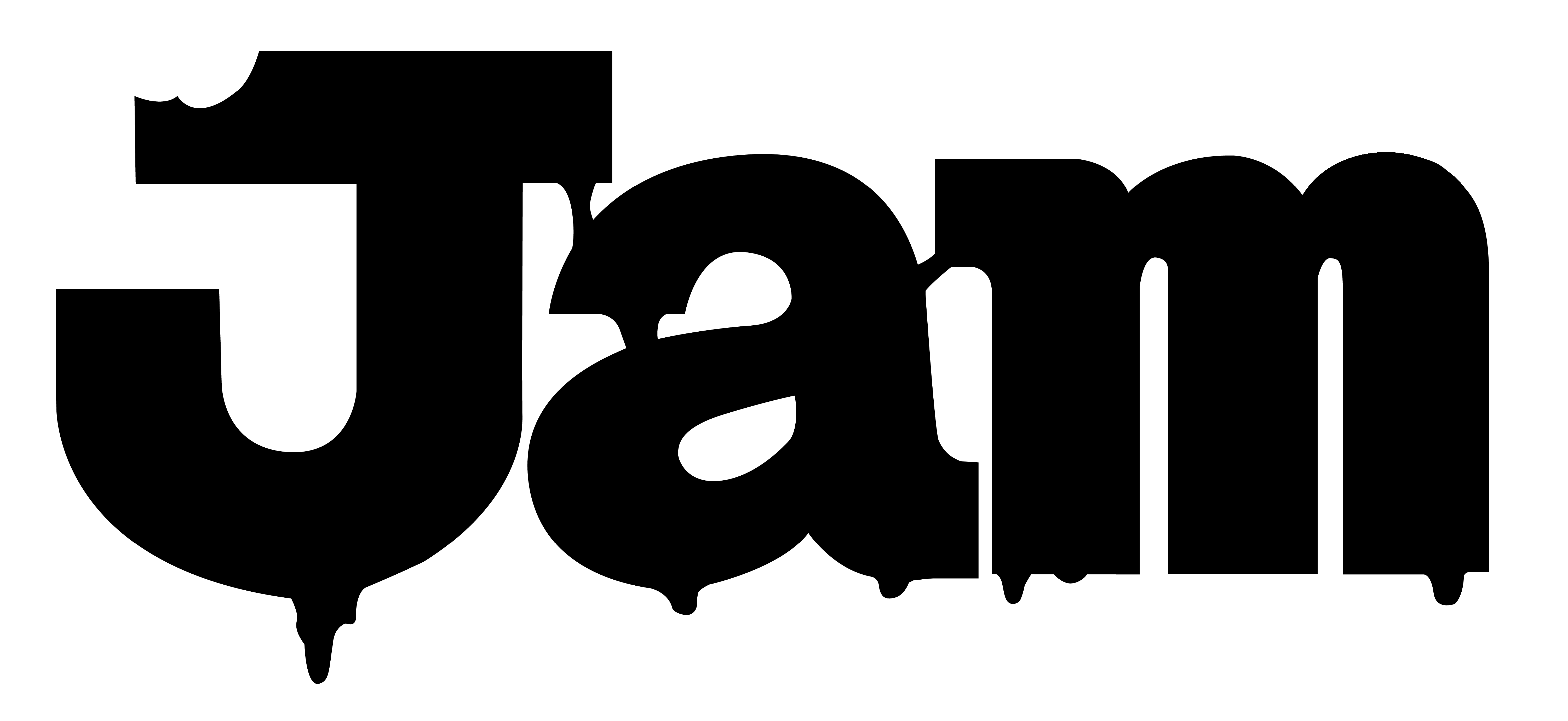 Bold Black Jam Wordmark with Dripping Letter Design Transparent PNG Typography