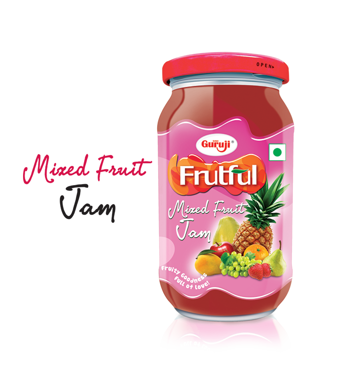 Fruitful Mixed Fruit Jam Bottle with Small Product Label Transparent PNG Image