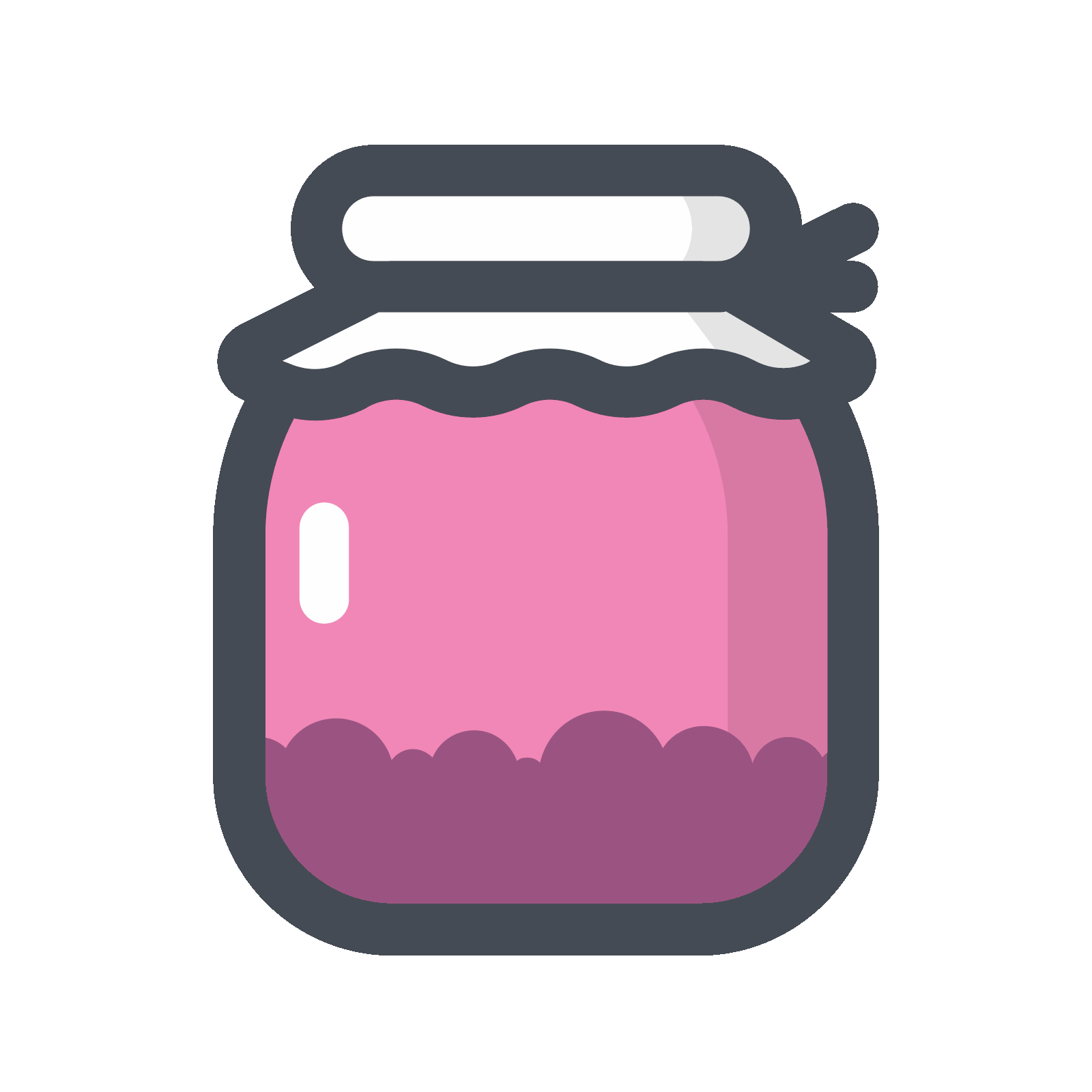 Simple Purple Jam Jar Outline Icon with Screw Top Transparent PNG Clipart