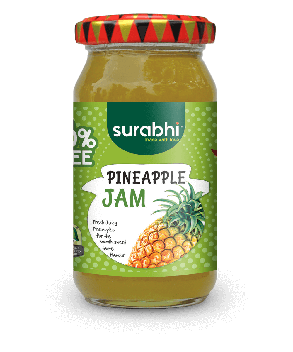 Urobhini Pineapple Jam Jar with Green Label Transparent Product PNG Image