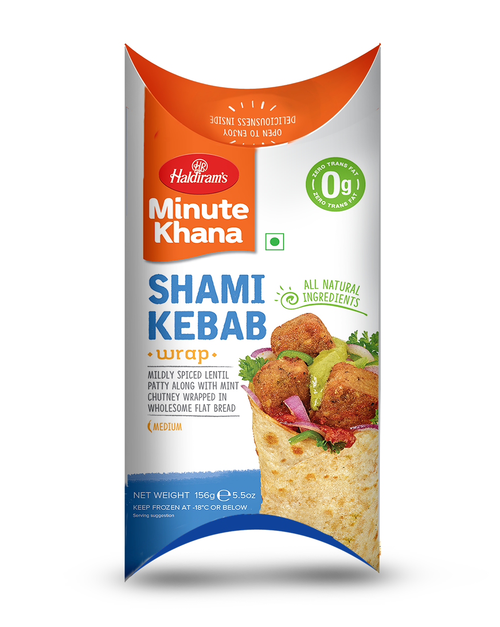 Haldirams Shami Kebab Frozen Snack Pouch Package Transparent Product PNG