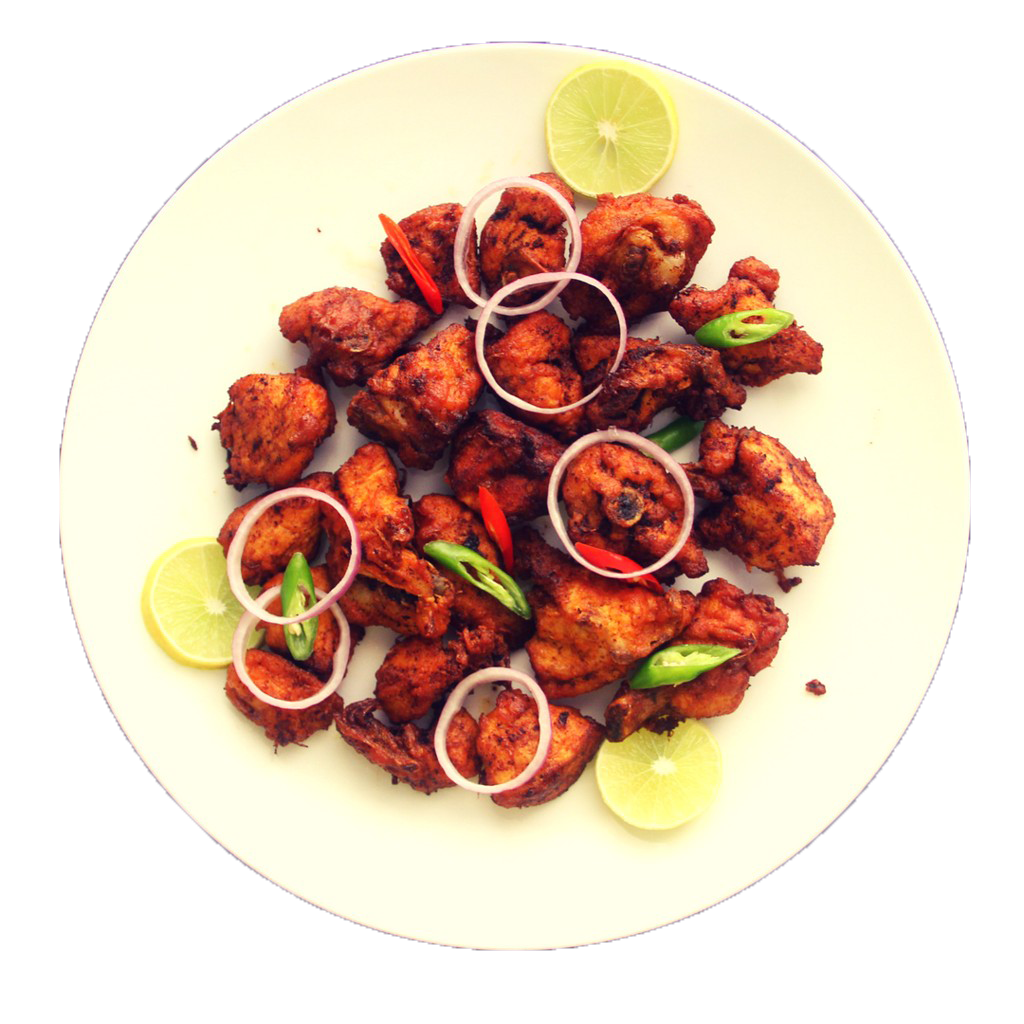 Smoky Grilled Meat Skewers with Lemon and Herbs on Plate PNG Food Photo