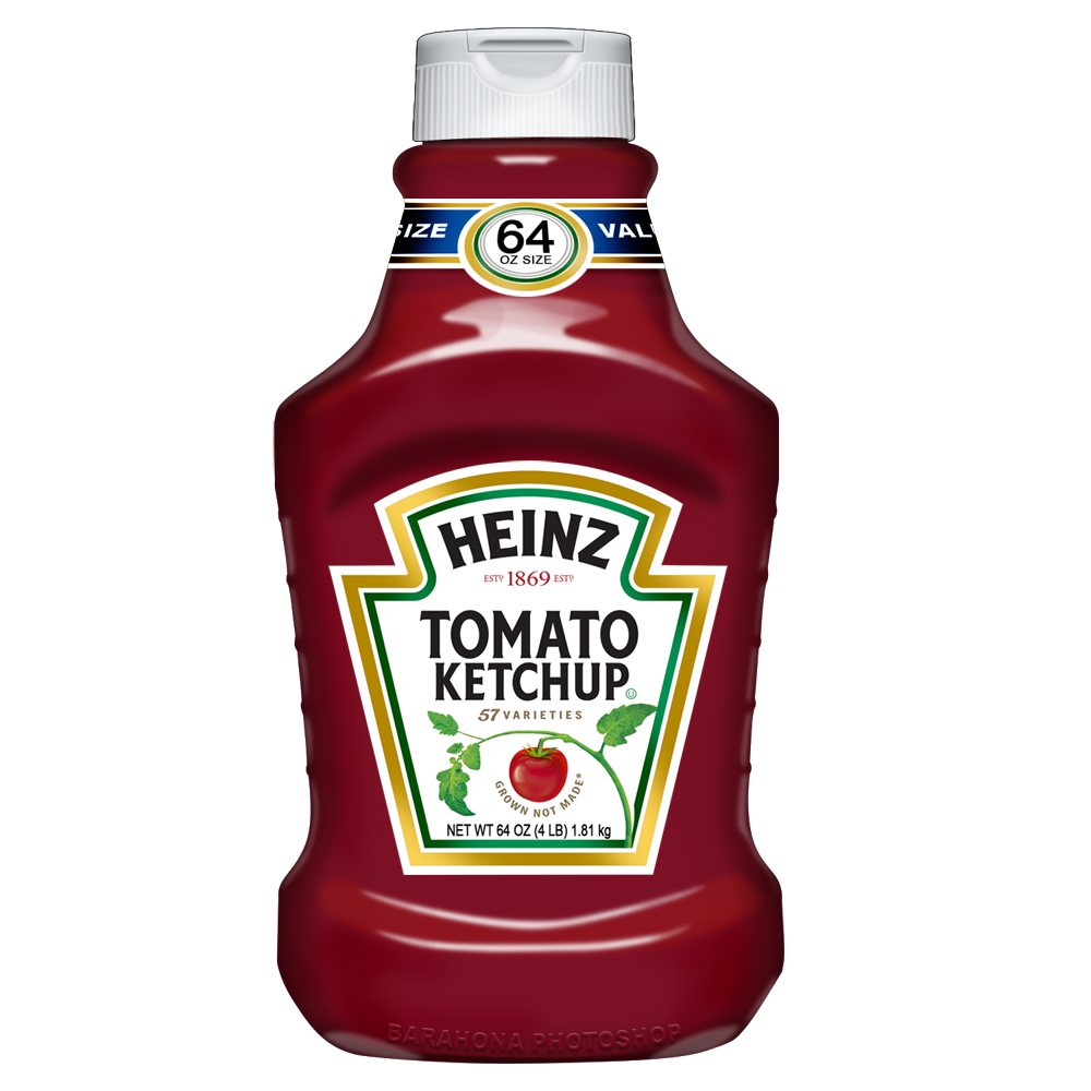 Heinz Tomato Ketchup Squeeze Bottle with Green White Label PNG Product Image