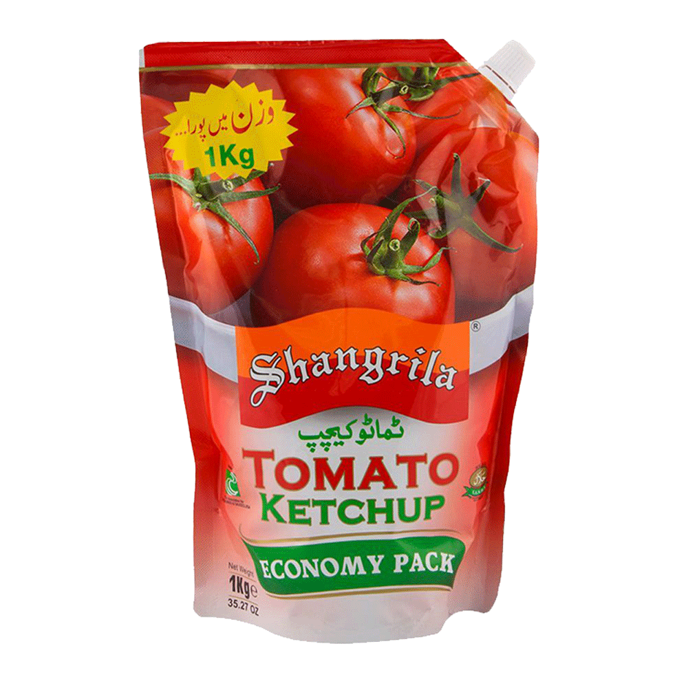 Organic Tomato Ketchup Pouch with Fresh Tomato Graphics Product PNG Image