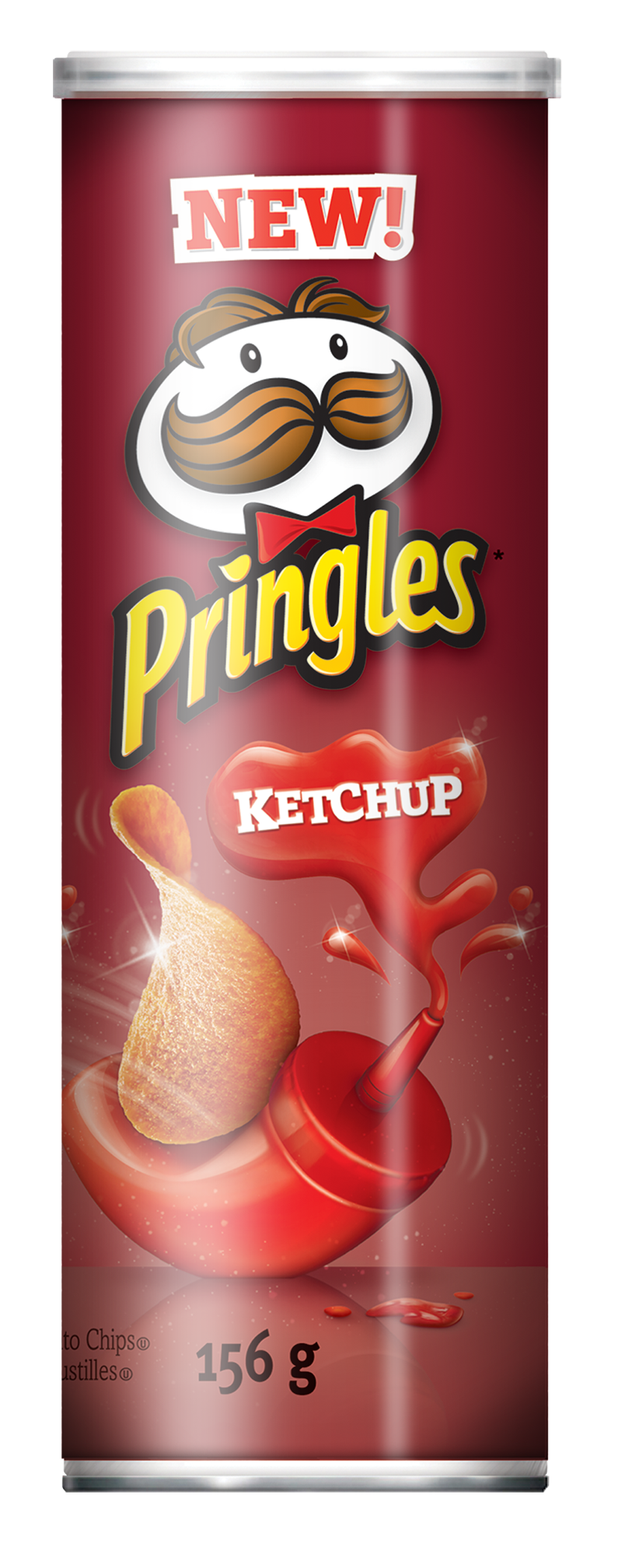 Red Pringles Potato Chips Canister Product Package Transparent Background PNG