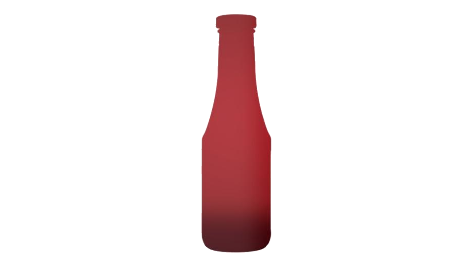 Simple Solid Red Ketchup Bottle Silhouette Transparent Background PNG Icon