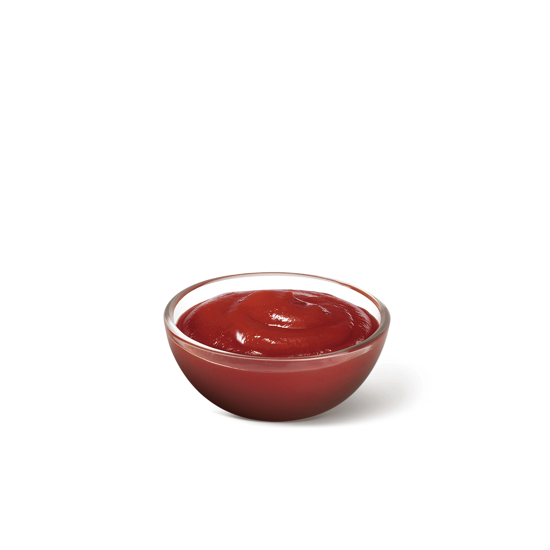 Small Glass Bowl Filled with Tomato Ketchup Condiment PNG Food Clipart Image