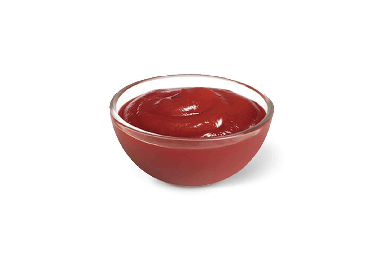 Small White Bowl of Red Tomato Ketchup Dipping Sauce PNG Food Clipart Image