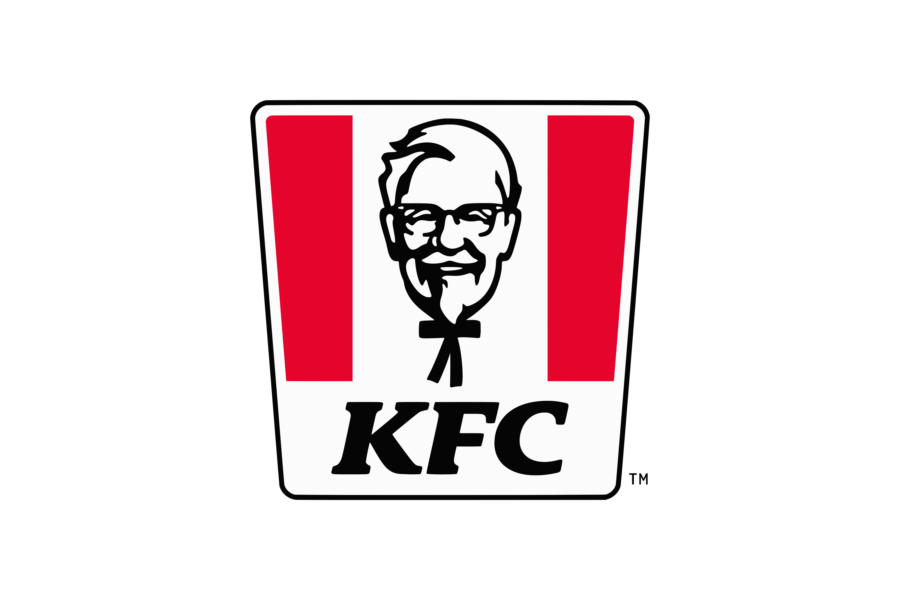 Black KFC Colonel Sanders Logo with Bold Lettering Transparent Background PNG