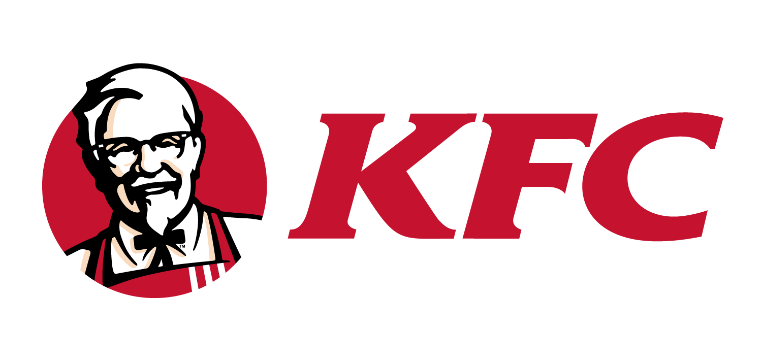 Classic Red KFC Letter Logo with Colonel Sanders Emblem Transparent PNG Graphic