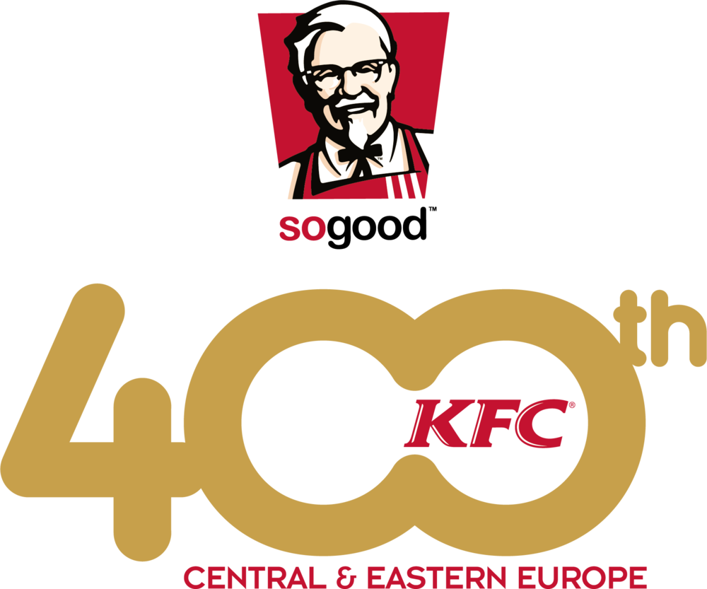 KFC 40th Anniversary Central and Eastern Europe Gold Brand Logo PNG Graphic