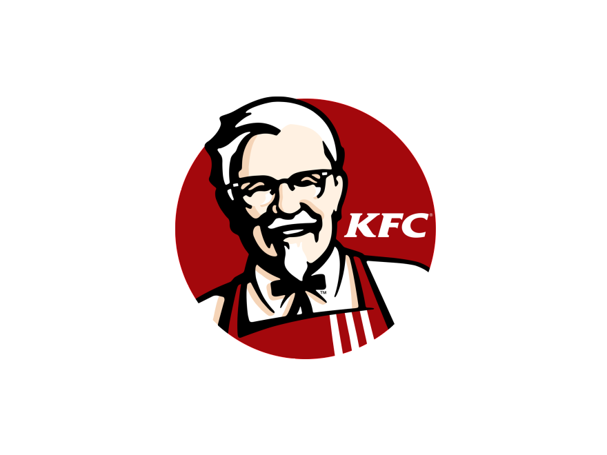 KFC Colonel Sanders Face in Round Red and White Brand Badge Transparent PNG
