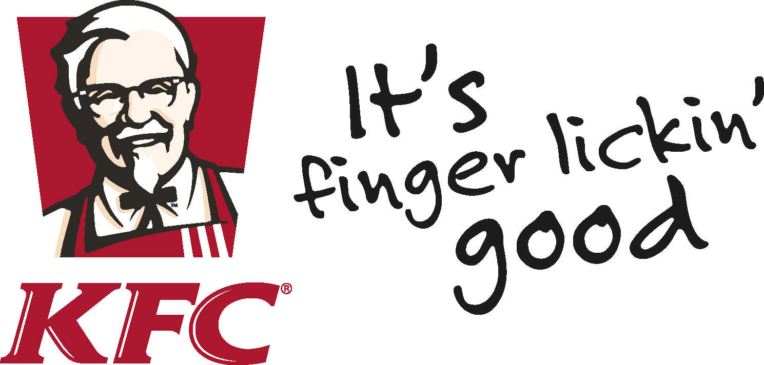 KFC Colonel Sanders Logo and Its Finger Lickin Good Slogan Transparent PNG Graphic