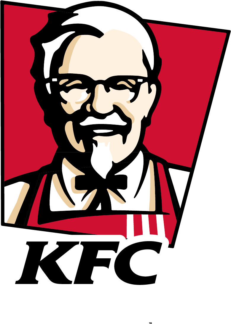 KFC Colonel Sanders Logo in Red Square Badge Transparent Background PNG