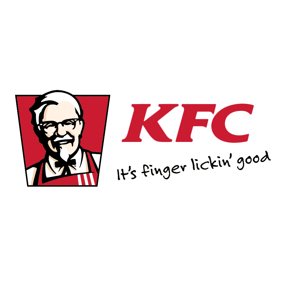 KFC Colonel Sanders Logo with Finger Lickin Good Brand Slogan PNG Image
