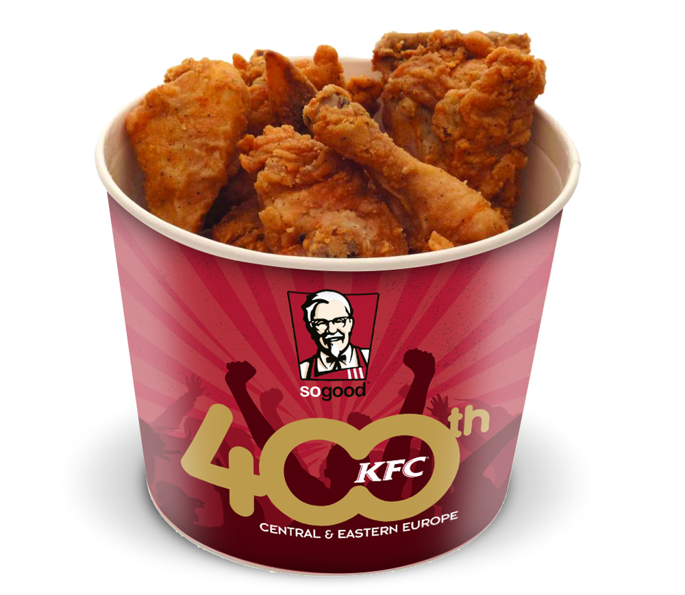 KFC Family Chicken Bucket Feast with Multiple Sides and Sandwiches PNG Food Image