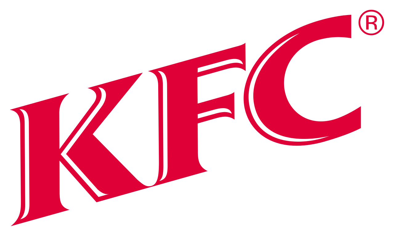 Large Red KFC Lettering Logo Isolated on Transparent Background PNG Graphic