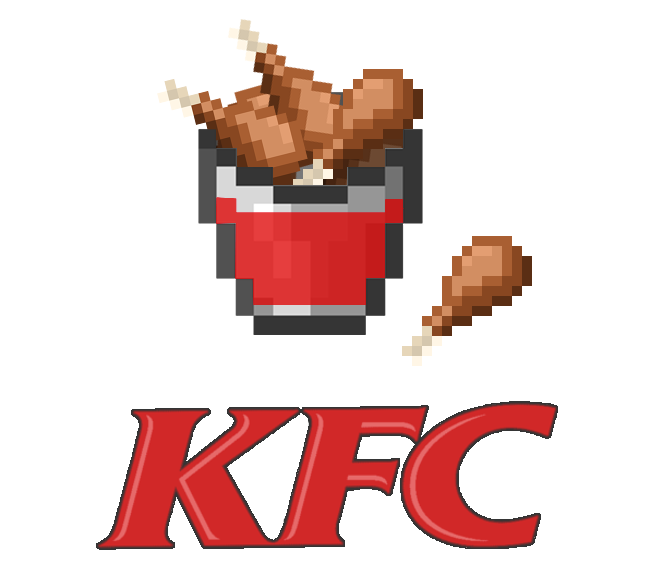 Pixel Art Colonel Sanders KFC Logo with Red Lettering Transparent PNG Icon