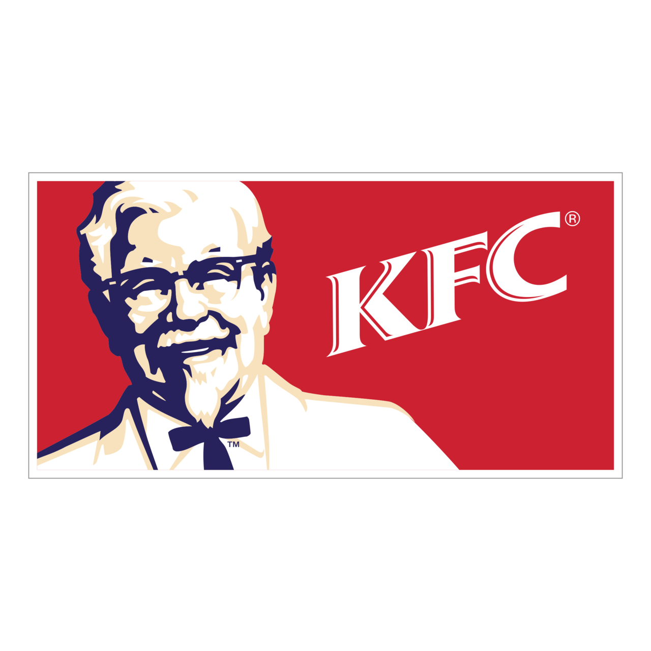 Red Kentucky Fried Chicken Wordmark on Rectangular Banner Transparent PNG Logo