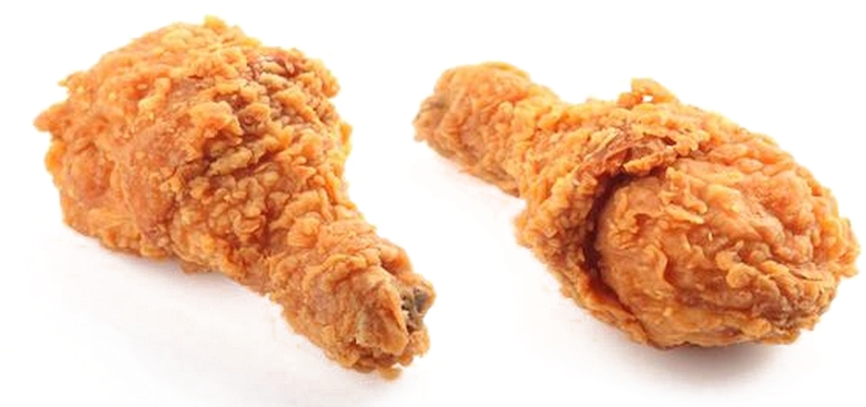 Two Crunchy Breaded Chicken Tenders Isolated Transparent Background PNG Food Image